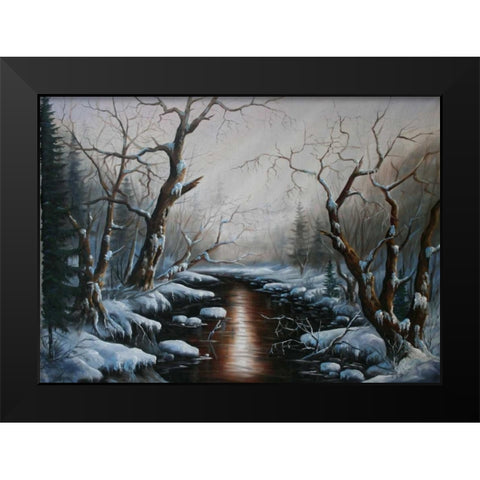 Ozidani Vesnie Black Modern Wood Framed Art Print by Vlagyislav, Najgyonov