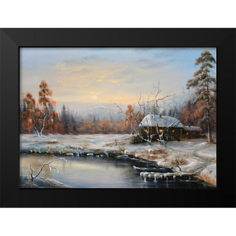 Zimuski Black Modern Wood Framed Art Print by Vlagyislav, Najgyonov