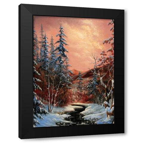Lunnaja Nochy Black Modern Wood Framed Art Print by Vlagyislav, Najgyonov
