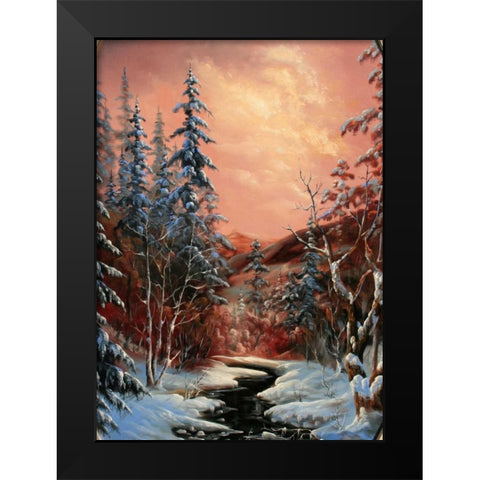 Lunnaja Nochy Black Modern Wood Framed Art Print by Vlagyislav, Najgyonov