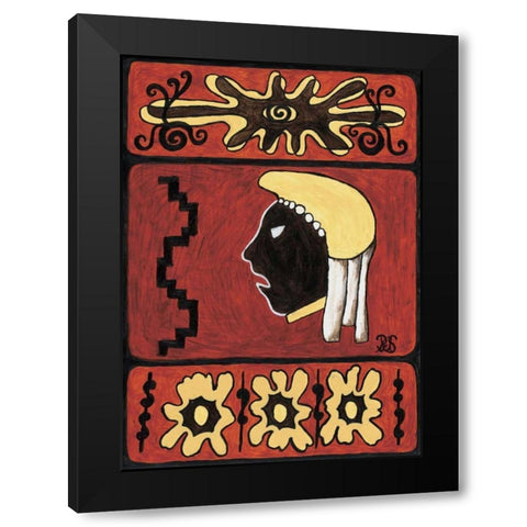 Etnica II Black Modern Wood Framed Art Print by van Aanholt, Pascalle