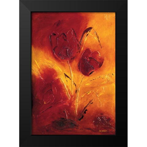 Blooming Tulips bouquet II Black Modern Wood Framed Art Print by Pelzer-Janssen, Ine