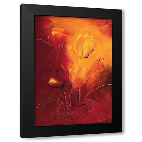 Blooming Tulips bouquet III Black Modern Wood Framed Art Print by Pelzer-Janssen, Ine