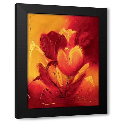 Blooming Tulips bouquet I Black Modern Wood Framed Art Print by Pelzer-Janssen, Ine