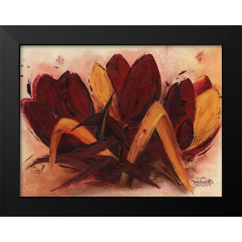 Abstract Tulip I Black Modern Wood Framed Art Print by Pelzer-Janssen, Ine