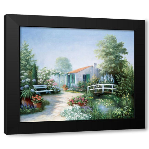 Beyond the bridge Black Modern Wood Framed Art Print by Motz, Peter