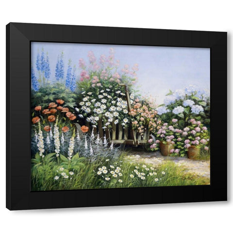 In my garden Black Modern Wood Framed Art Print by Motz, Peter
