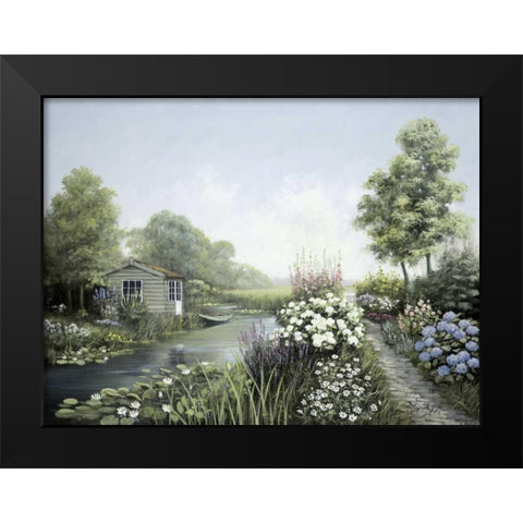Quiet waters Black Modern Wood Framed Art Print by Motz, Peter