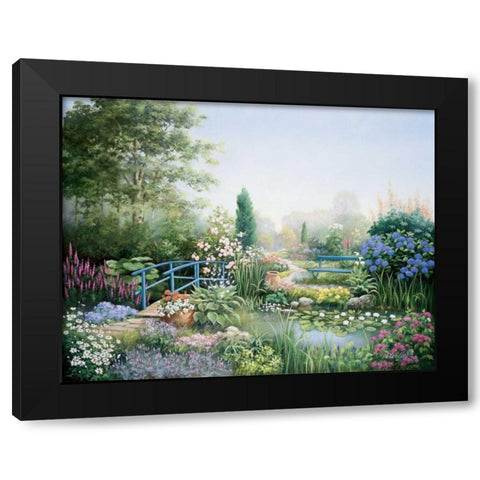 Bridge of love Black Modern Wood Framed Art Print by Motz, Peter