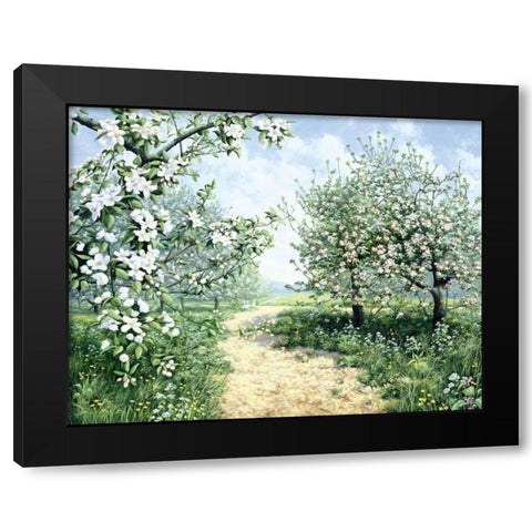 Spring Black Modern Wood Framed Art Print with Double Matting by Motz, Peter
