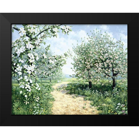 Spring Black Modern Wood Framed Art Print by Motz, Peter