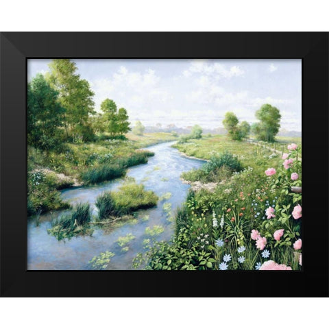 Summer Black Modern Wood Framed Art Print by Motz, Peter