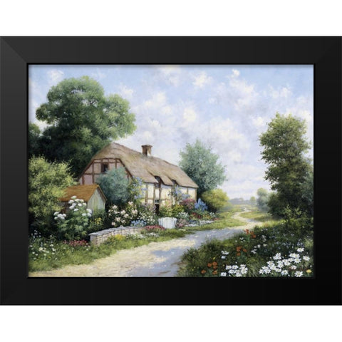 The country house Black Modern Wood Framed Art Print by Motz, Peter