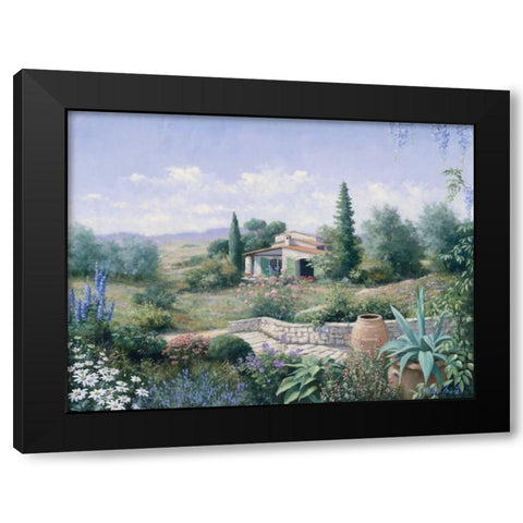 Italian Summer Black Modern Wood Framed Art Print with Double Matting by Motz, Peter
