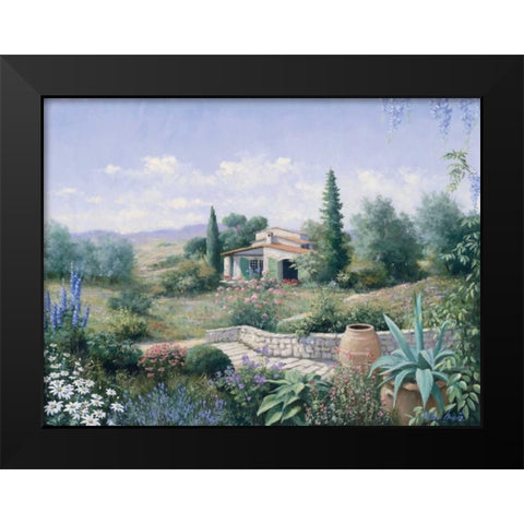 Italian Summer Black Modern Wood Framed Art Print by Motz, Peter