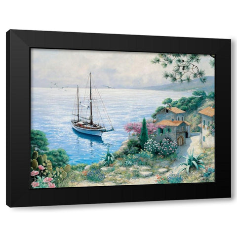 The bay Black Modern Wood Framed Art Print by Motz, Peter