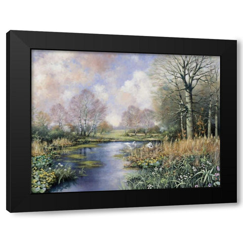 Spring has started Black Modern Wood Framed Art Print with Double Matting by Motz, Peter
