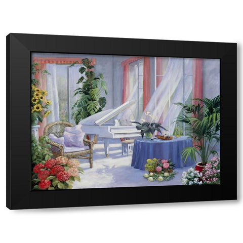 White piano Black Modern Wood Framed Art Print with Double Matting by Motz, Peter