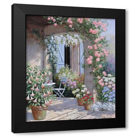 Flower invitation Black Modern Wood Framed Art Print with Double Matting by Motz, Peter