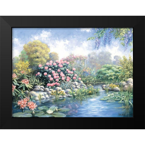 Rhododendron Black Modern Wood Framed Art Print by Motz, Peter