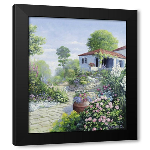 Italian garden I Black Modern Wood Framed Art Print by Motz, Peter