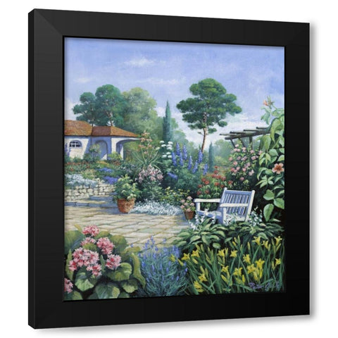 Italian garden II Black Modern Wood Framed Art Print by Motz, Peter