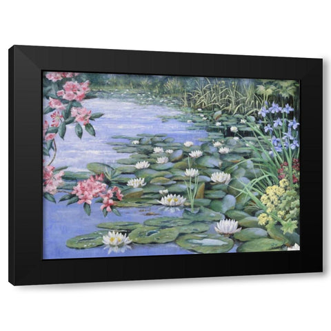 The lake Black Modern Wood Framed Art Print by Motz, Peter