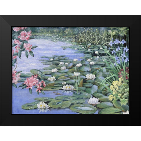 The lake Black Modern Wood Framed Art Print by Motz, Peter