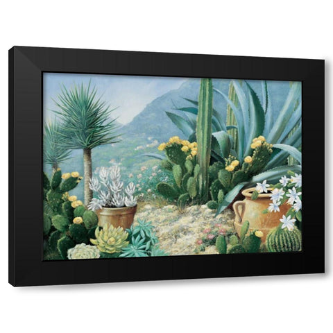 Cactus Black Modern Wood Framed Art Print by Motz, Peter
