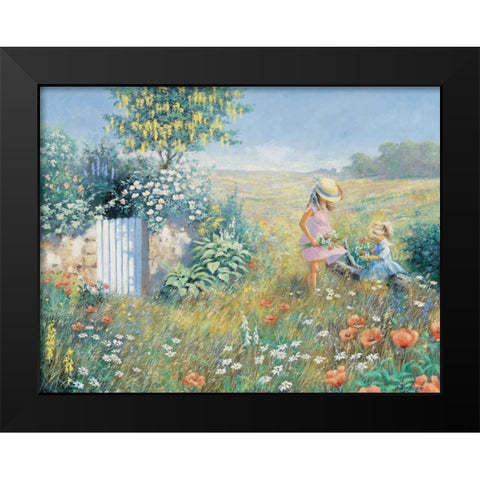 Outside the garden Black Modern Wood Framed Art Print by Motz, Peter