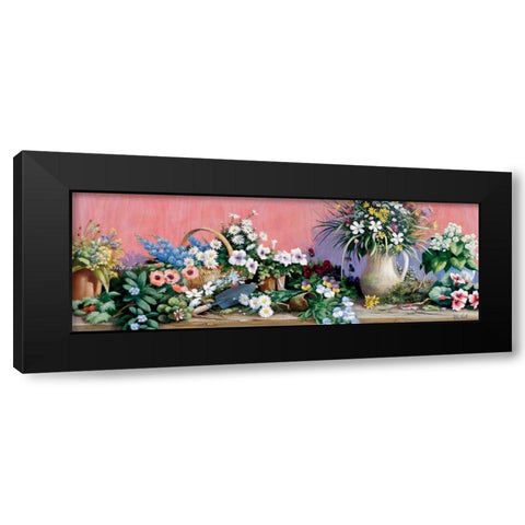 A world of flowers Black Modern Wood Framed Art Print by Motz, Peter