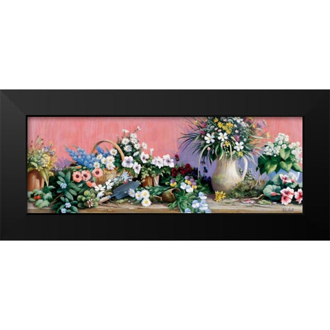 A world of flowers Black Modern Wood Framed Art Print by Motz, Peter