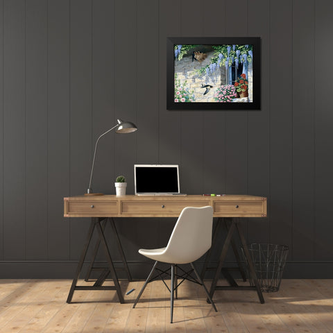 Coming home Black Modern Wood Framed Art Print by Motz, Peter