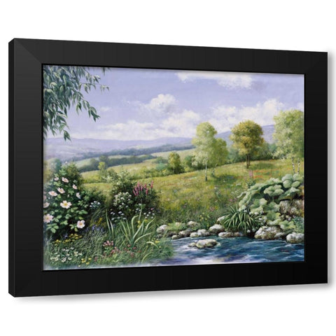 Summer time Black Modern Wood Framed Art Print with Double Matting by Motz, Peter
