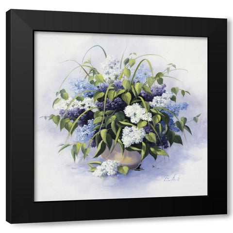 Lilaes Black Modern Wood Framed Art Print with Double Matting by Motz, Peter