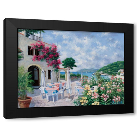 Ocean terrace Black Modern Wood Framed Art Print with Double Matting by Motz, Peter
