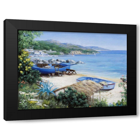Deserted boats Black Modern Wood Framed Art Print by Motz, Peter