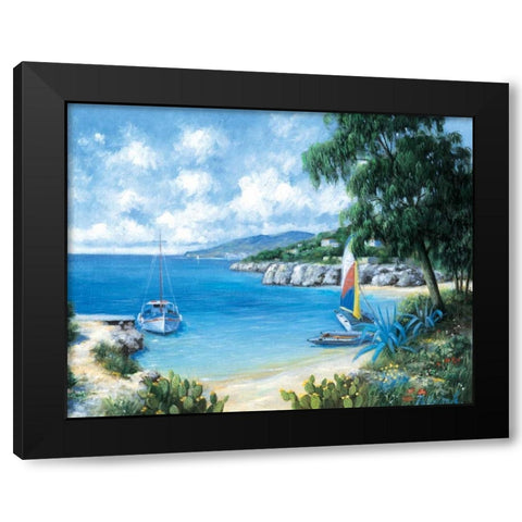 Sailing boats Black Modern Wood Framed Art Print by Motz, Peter