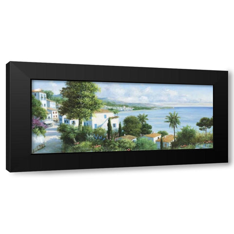 Ocean village Black Modern Wood Framed Art Print by Motz, Peter