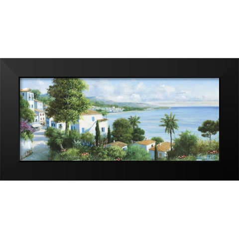 Ocean village Black Modern Wood Framed Art Print by Motz, Peter
