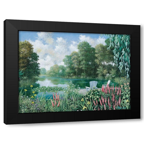 The pond II Black Modern Wood Framed Art Print by Motz, Peter