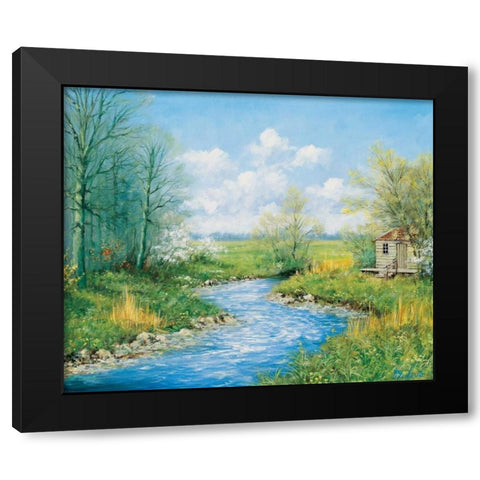 Summer afternoon Black Modern Wood Framed Art Print by Motz, Peter