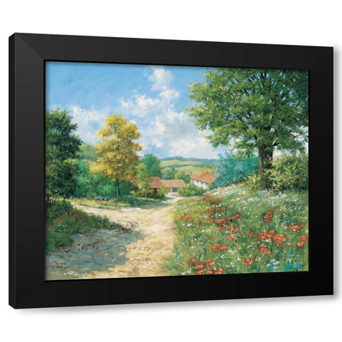 Springtime Black Modern Wood Framed Art Print by Motz, Peter