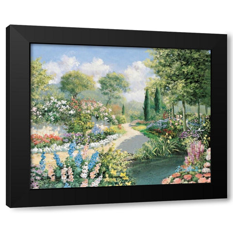 Delightful park Black Modern Wood Framed Art Print with Double Matting by Motz, Peter