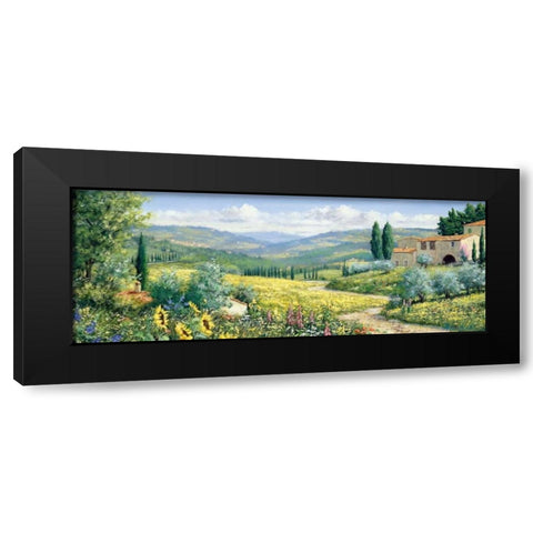 View over Toscane Black Modern Wood Framed Art Print by Motz, Peter