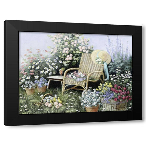 Chair of love Black Modern Wood Framed Art Print with Double Matting by Motz, Peter