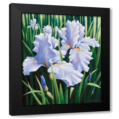 Purple Black Modern Wood Framed Art Print with Double Matting by Motz, Peter