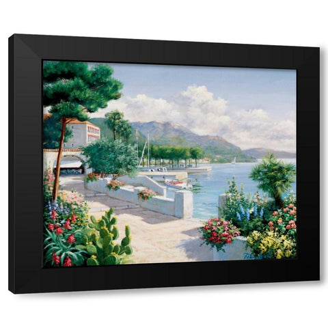 Costa del Pietro II Black Modern Wood Framed Art Print with Double Matting by Motz, Peter