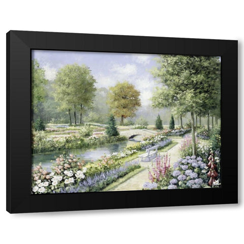 Park I Black Modern Wood Framed Art Print with Double Matting by Motz, Peter