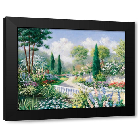 Park II Black Modern Wood Framed Art Print with Double Matting by Motz, Peter